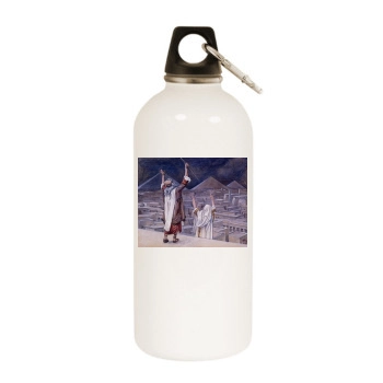 James Tissot White Water Bottle With Carabiner