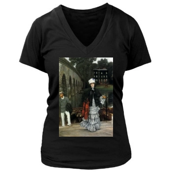 James Tissot Women's Deep V-Neck TShirt