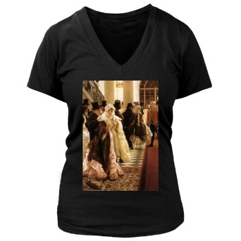 James Tissot Women's Deep V-Neck TShirt