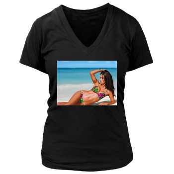 Adriana Lima Women's Deep V-Neck TShirt