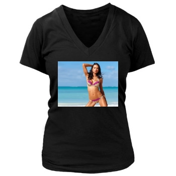 Adriana Lima Women's Deep V-Neck TShirt