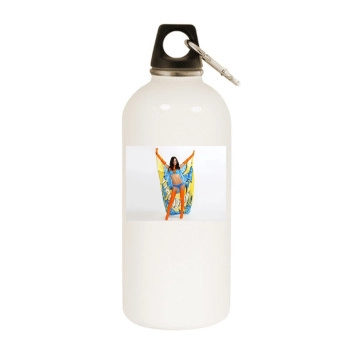 Adriana Lima White Water Bottle With Carabiner