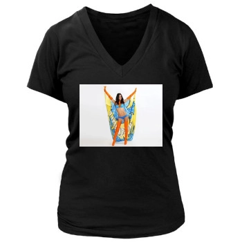 Adriana Lima Women's Deep V-Neck TShirt