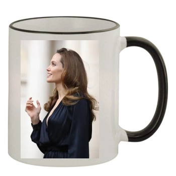 Angelina Jolie 11oz Colored Rim & Handle Mug