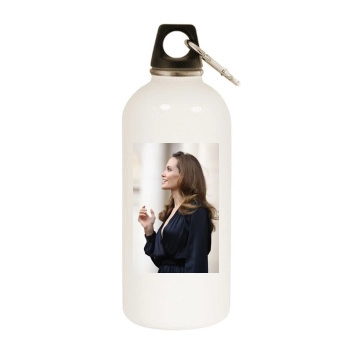 Angelina Jolie White Water Bottle With Carabiner