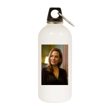 Angelina Jolie White Water Bottle With Carabiner