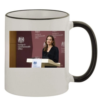 Angelina Jolie 11oz Colored Rim & Handle Mug