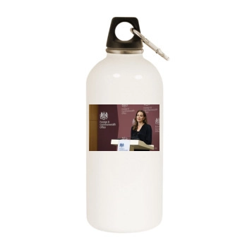 Angelina Jolie White Water Bottle With Carabiner