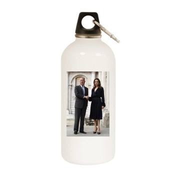 Angelina Jolie White Water Bottle With Carabiner