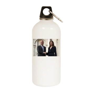 Angelina Jolie White Water Bottle With Carabiner