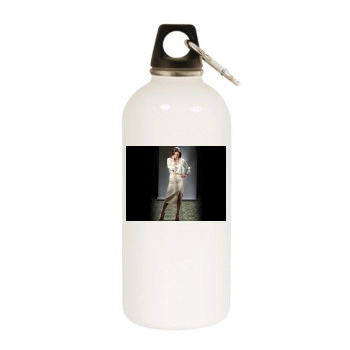 Angelina Jolie White Water Bottle With Carabiner