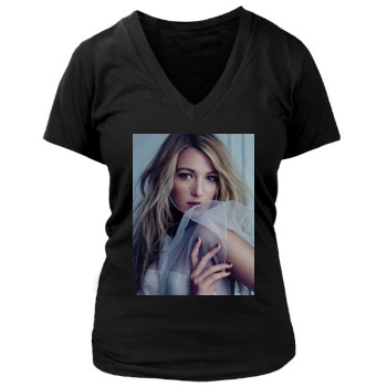 Blake Lively Women's Deep V-Neck TShirt