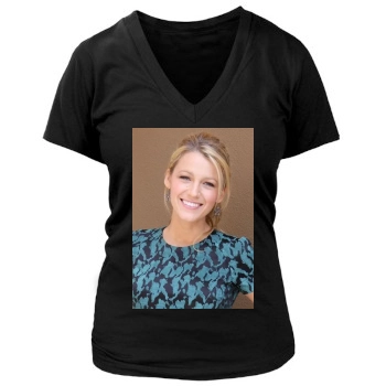 Blake Lively Women's Deep V-Neck TShirt