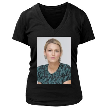 Blake Lively Women's Deep V-Neck TShirt