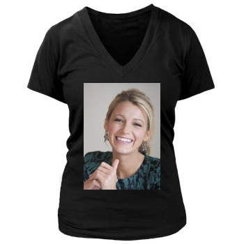 Blake Lively Women's Deep V-Neck TShirt