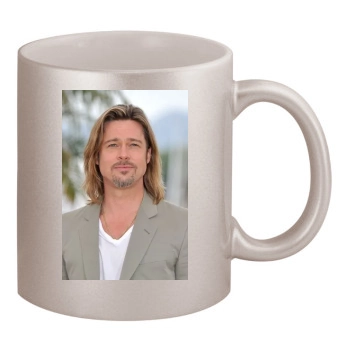 Brad Pitt 11oz Metallic Silver Mug