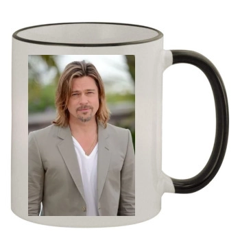 Brad Pitt 11oz Colored Rim & Handle Mug