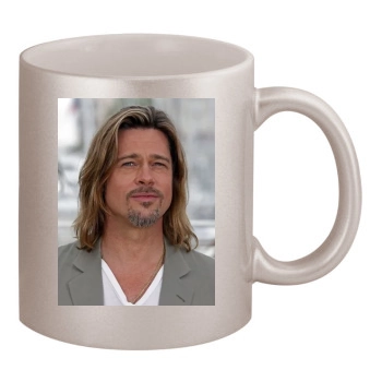 Brad Pitt 11oz Metallic Silver Mug