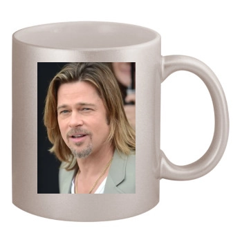 Brad Pitt 11oz Metallic Silver Mug