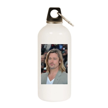 Brad Pitt White Water Bottle With Carabiner