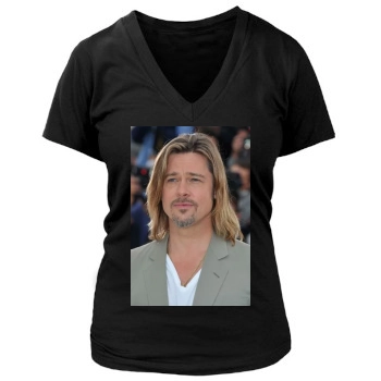 Brad Pitt Women's Deep V-Neck TShirt