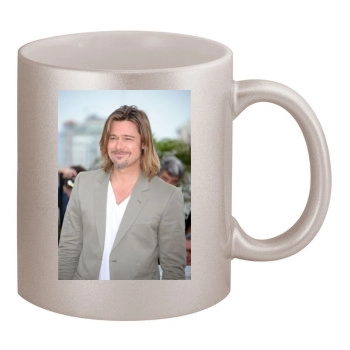 Brad Pitt 11oz Metallic Silver Mug