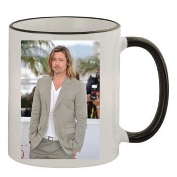 Brad Pitt 11oz Colored Rim & Handle Mug