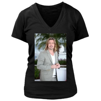 Brad Pitt Women's Deep V-Neck TShirt