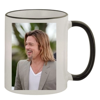 Brad Pitt 11oz Colored Rim & Handle Mug