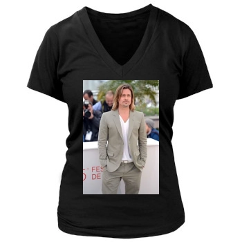 Brad Pitt Women's Deep V-Neck TShirt