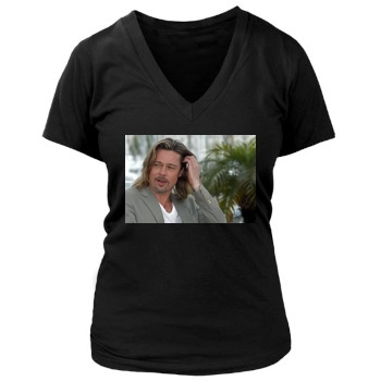 Brad Pitt Women's Deep V-Neck TShirt