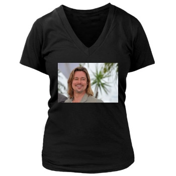 Brad Pitt Women's Deep V-Neck TShirt