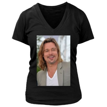 Brad Pitt Women's Deep V-Neck TShirt