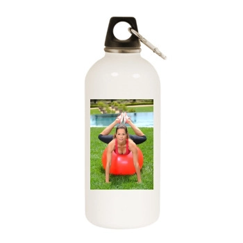 Brooke Burke White Water Bottle With Carabiner