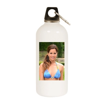 Brooke Burke White Water Bottle With Carabiner