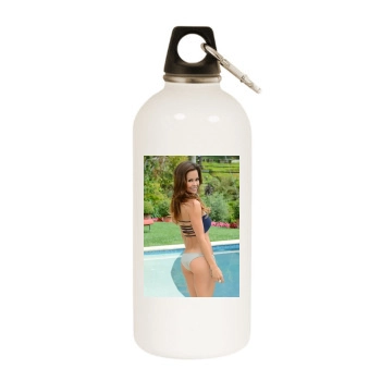 Brooke Burke White Water Bottle With Carabiner