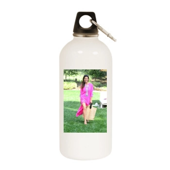 Brooke Burke White Water Bottle With Carabiner