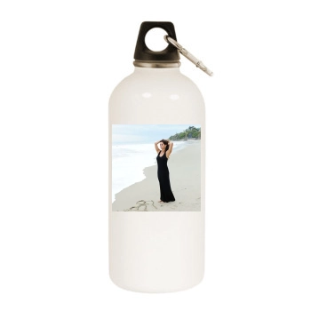 Brooke Burke White Water Bottle With Carabiner