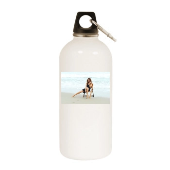 Brooke Burke White Water Bottle With Carabiner