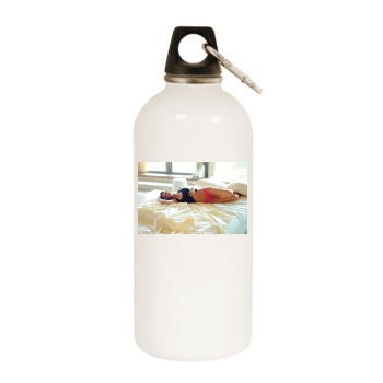 Brooke Burke White Water Bottle With Carabiner