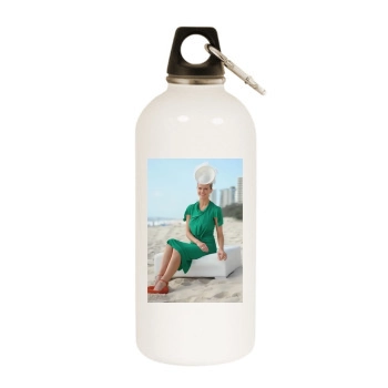 Brooklyn Decker White Water Bottle With Carabiner