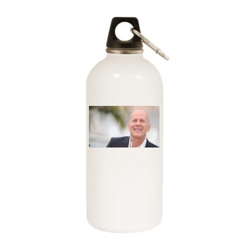 Bruce Willis White Water Bottle With Carabiner