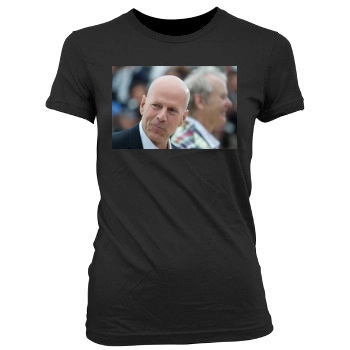 Bruce Willis Women's Junior Cut Crewneck T-Shirt