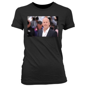 Bruce Willis Women's Junior Cut Crewneck T-Shirt