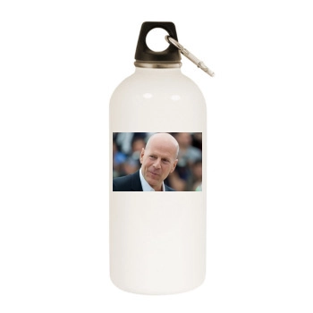 Bruce Willis White Water Bottle With Carabiner