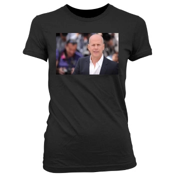 Bruce Willis Women's Junior Cut Crewneck T-Shirt