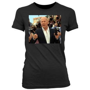 Bruce Willis Women's Junior Cut Crewneck T-Shirt