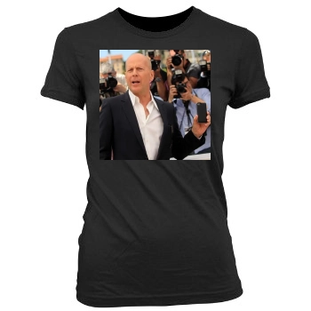 Bruce Willis Women's Junior Cut Crewneck T-Shirt