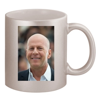 Bruce Willis 11oz Metallic Silver Mug