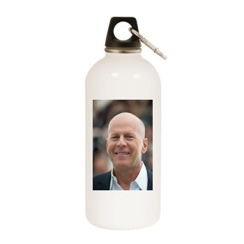 Bruce Willis White Water Bottle With Carabiner